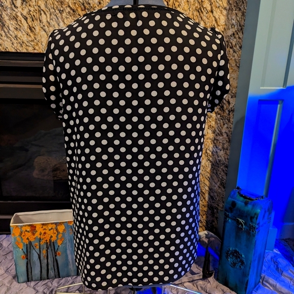 Black and white polka dot blouse - L - Picture 4 of 7